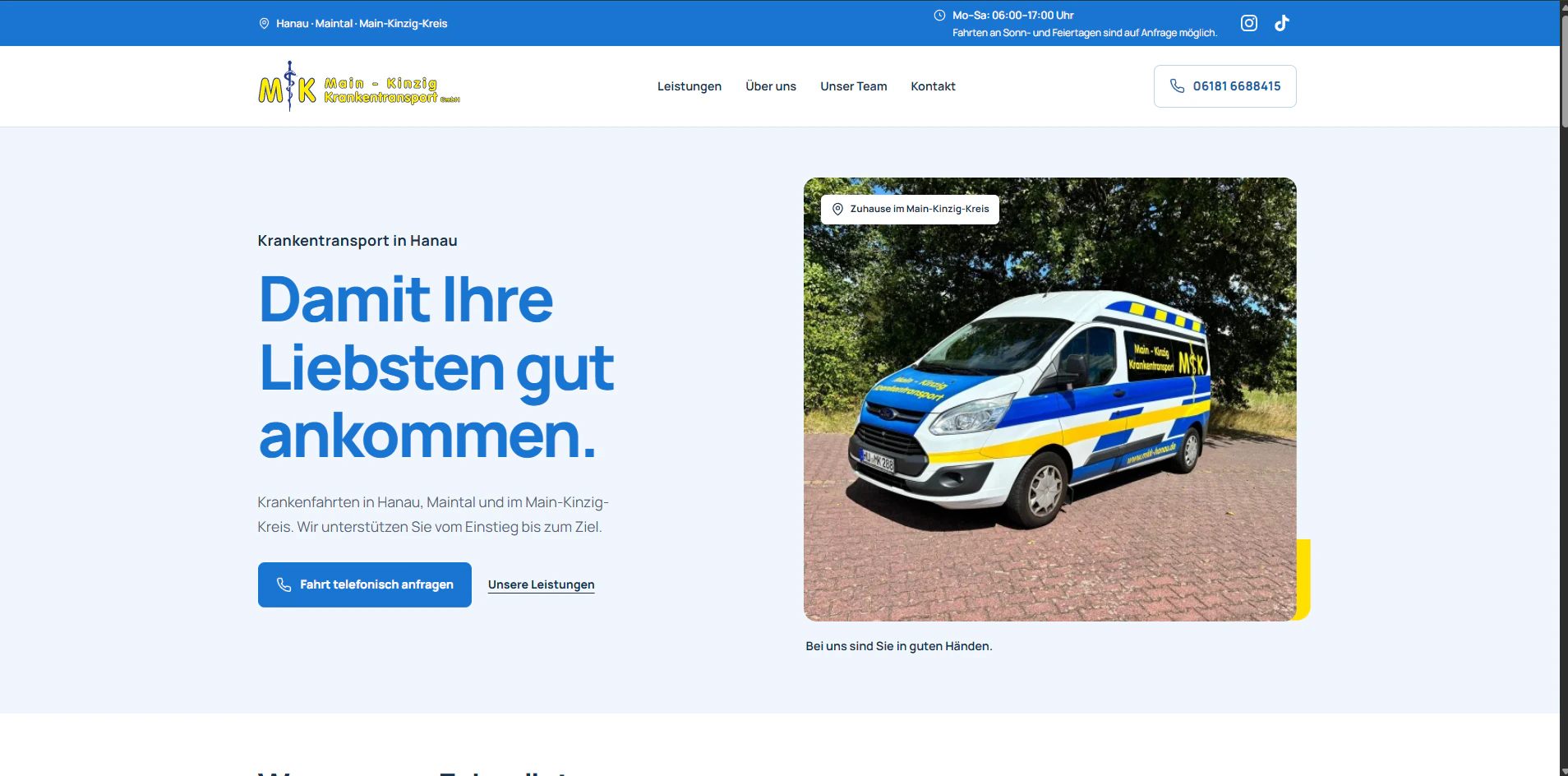 Startseite von Main-Kinzig Krankentransport